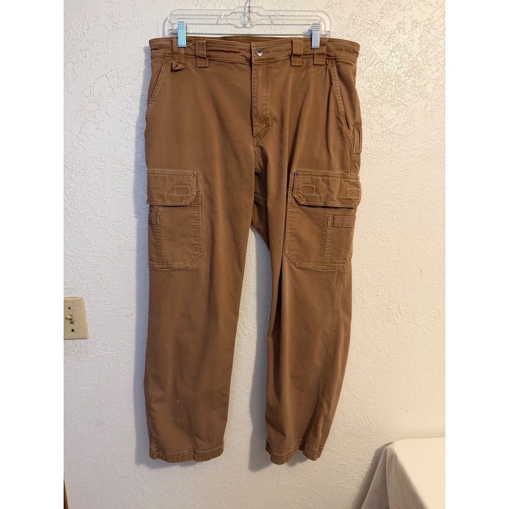 Duluth Trading Co Flex Fire Hose Relaxed Fit Cargo Work Pants Brown 37x32 Mens